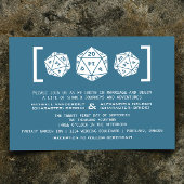 Blue D20 Dice Gamer Wedding Einladung