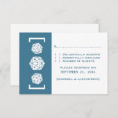 Blue D20 Dice Gamer Wedding Response Card RSVP Karte (Vorne/Hinten)
