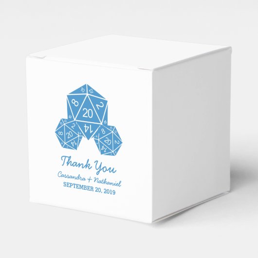 Blue D20 Dice Gastgeschenk Hochzeit Box Geschenkschachtel (Vorderseite)