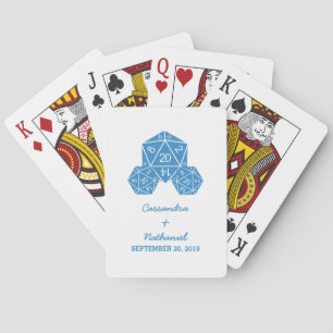 Blue D20 Dice Hochzeitskarten Spielkarten