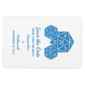 Blue D20 Dice Speichern Sie das Datumsfenster Magnet (Horizontal)