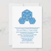Blue D20 Dice Wedding Einladung (Vorderseite)