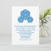 Blue D20 Dice Wedding Einladung (Stehend Vorderseite)