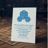 Blue D20 Dice Wedding Einladung