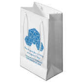 Blue D20 Dice Wedding Gift Bag Kleine Geschenktüte (Vorderseite Schrägansicht)