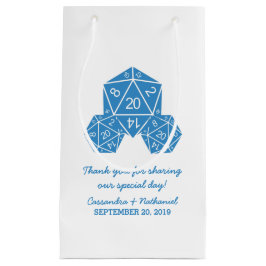 Blue D20 Dice Wedding Gift Bag Kleine Geschenktüte
