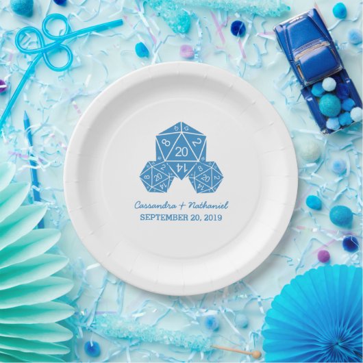 Blue D20 Dice Wedding Paper Teller (Party)