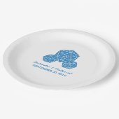 Blue D20 Dice Wedding Paper Teller (Schrägansicht)