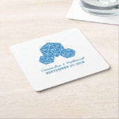 Blue D20 Dice Wedding Paper Untersetzer (angewinkelt)