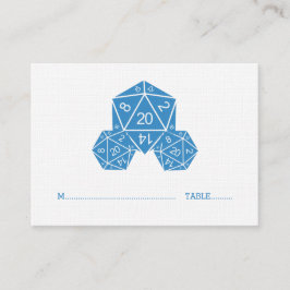 Blue D20 Dice Wedding Platzkarte