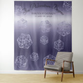 Blue D20 | RPG Dice Wedding Foto Booth Background Wandteppich (Beispiel)