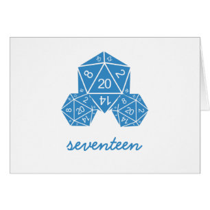 Blue D20 Würfel Tischnummer Card