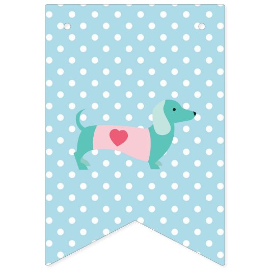 Blue Dackel Bunting Party Banner (Erste Fahne)