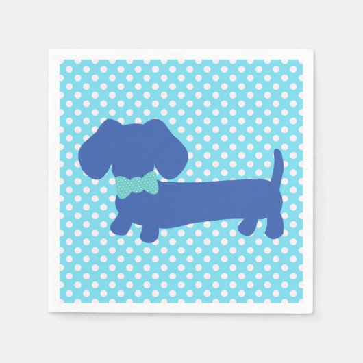 Blue Dackel Dackel Dog Party Napkins Serviette (Vorderseite)