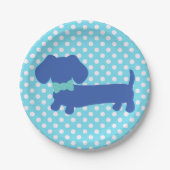 Blue Dackel Dackel Dog Party Paper Teller (Vorderseite)