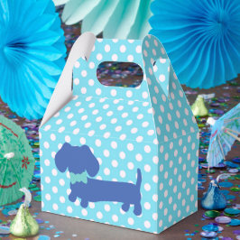 Blue Dackel Dackel Hund mit Bow Krawatte Gefälligk Geschenkschachtel