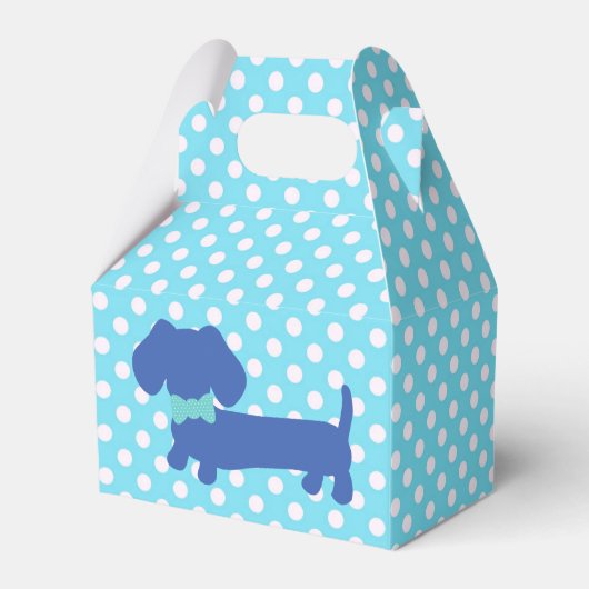 Blue Dackel Dackel Hund mit Bow Krawatte Gefälligk Geschenkschachtel (Rückseite)