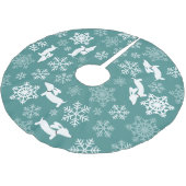 Blue Dackel Dog Weihnachtsbaum Rock Holiday Polyester Weihnachtsbaumdecke (Schrägansicht)