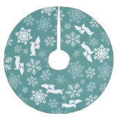 Blue Dackel Dog Weihnachtsbaum Rock Holiday Polyester Weihnachtsbaumdecke (Vorderseite)