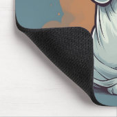 Blue Dackel Ghost Orange Pumpkin Halloween Mousepad (Ecke)