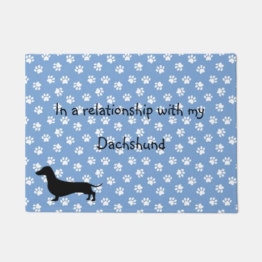 Blue Dackel Paw Print Doormat Fußmatte (Vorderseite)