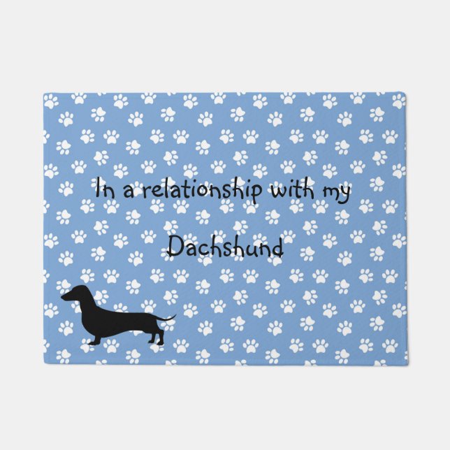 Blue Dackel Paw Print Doormat Fußmatte (Vorderseite)