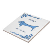 Blue Dackel Tile, Dutch Look, Personalize Fliese (Seite)
