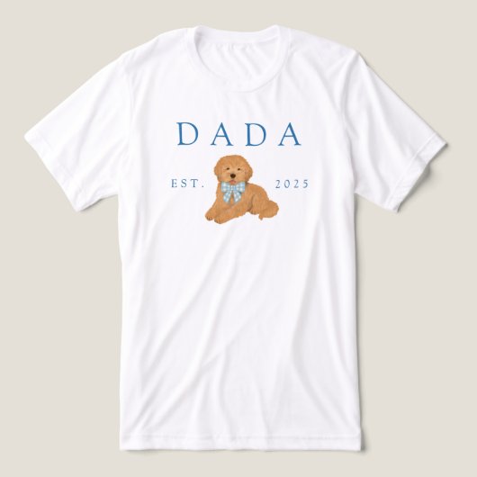 Blue Dada Golden Doodle Puppy Birthday Tri-Blend Shirt (Design Vorderseite)