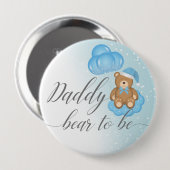 Blue Daddy Bär als Baby-Baby-Dusche für schlaflose Button (Vorne & Hinten)