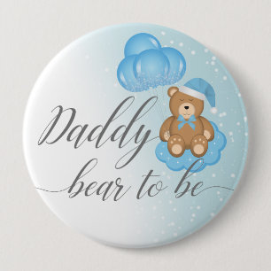 Blue Daddy Bär als Baby-Baby-Dusche für schlaflose Button