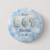 Blue Daddy to Be Boy Baby Shower Button (Vorderseite)