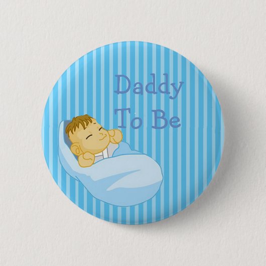 Blue Daddy zu Baby Shower Button (Vorderseite)