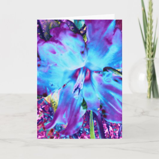 Blue Daffodil Grußkarte Karte (Vorderseite)