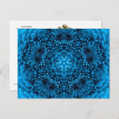 BLUE DAHLIA Blume Abstrakt Postkarte (Vorne/Hinten)