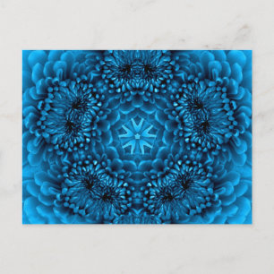 BLUE DAHLIA Blume Abstrakt Postkarte