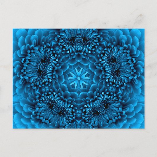 BLUE DAHLIA Blume Abstrakt Postkarte (Vorderseite)