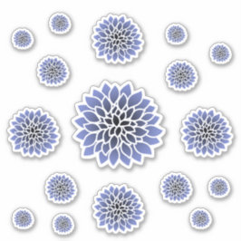 Blue Dahlia Blume Sticker Set