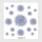 Blue Dahlia Blume Sticker Set (Blatt)