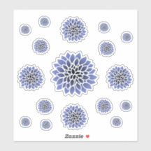 Blue Dahlia Blume Sticker Set