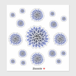 Blue Dahlia Blume Sticker Set