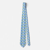 Blue Dahlia Flowers Necktie Krawatte (Vorderseite)