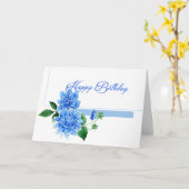Blue Dahlia Happy Birthday Karte (Gelbe Blume)