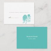 Blue dahlia Hochzeitsbegleitung Platzkarten (Vorne/Hinten)