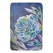 Blue Dahlia Navy Aquamarin Celestial Floral Waterc Badematte (Vorderseite Vertikal)