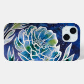 Blue Dahlia Navy Aquamarin Celestial Floral Waterc Case-Mate iPhone Hülle (Rückseite (Horizontal))