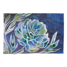 Blue Dahlia Navy Aquamarin Celestial Floral Waterc