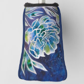 Blue Dahlia Navy Aquamarin Celestial Floral Waterc Golf Headcover (Rotieren 90)
