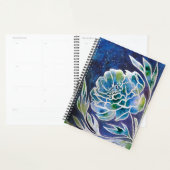 Blue Dahlia Navy Aquamarin Celestial Floral Waterc Planer (Anzeige)