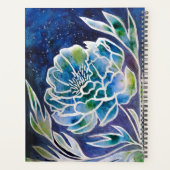 Blue Dahlia Navy Aquamarin Celestial Floral Waterc Planer (Rückseite)