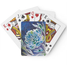 Blue Dahlia Navy Aquamarin Celestial Floral Waterc